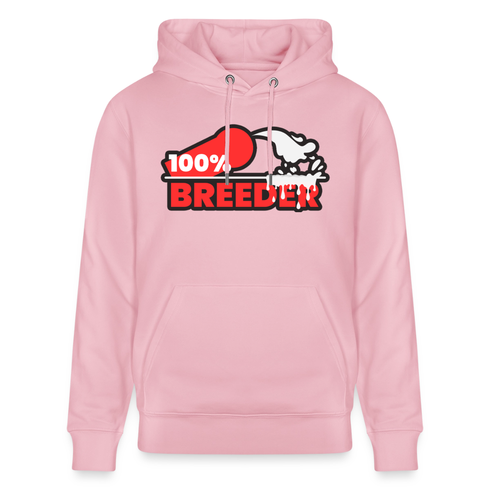 Hellrosa Bio-Hoodie mit frechem "100% Breeder" Fetisch Design
