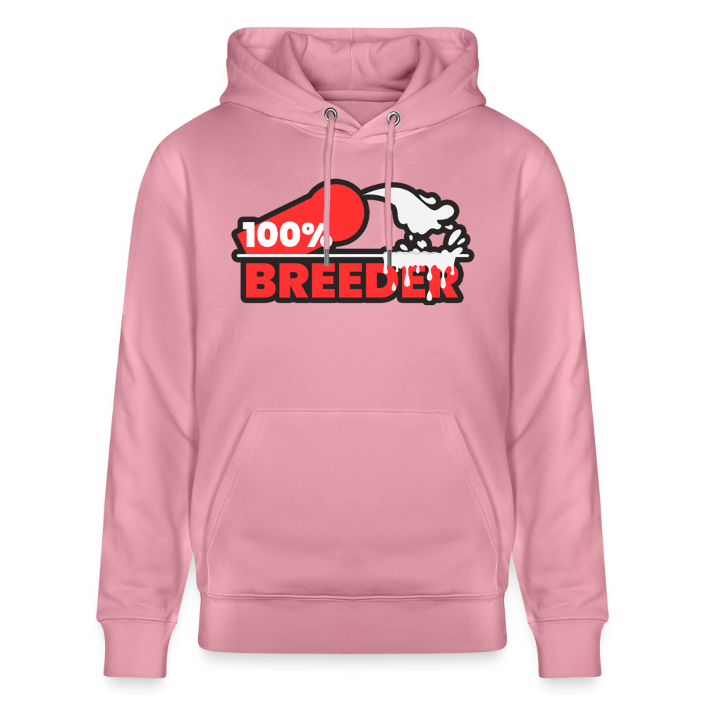 Lila Traum Bio-Hoodie mit dem auffälligen 100% Breeder Kink Pride Motiv