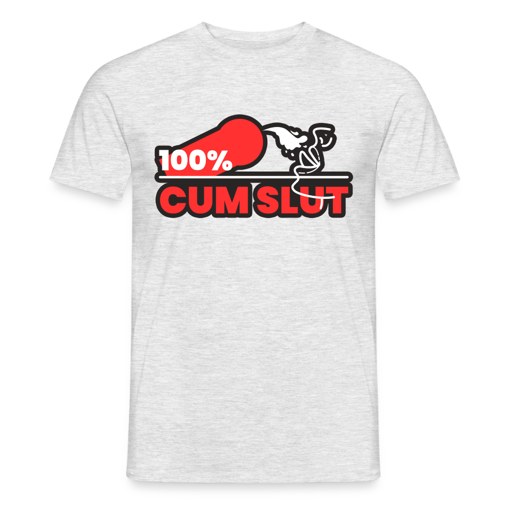 Grau meliertes T-Shirt mit provokantem Cum Slut Pride Design