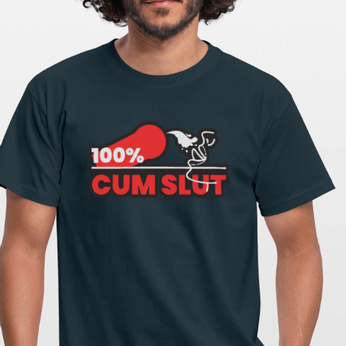 100% CUM SLUT | Kink Fetish - Pride T-Shirt - PrideMerch.de - Team Behinderte im Queer Cities e.V.