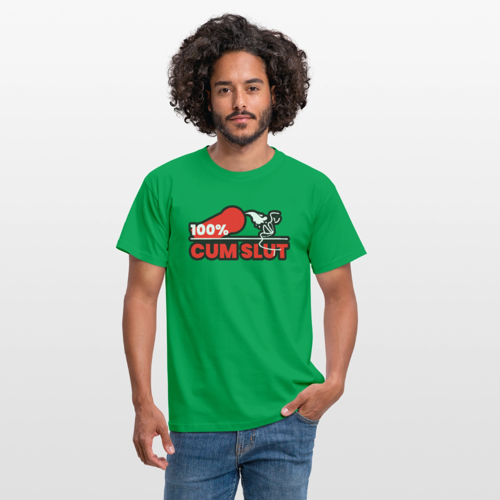 100% CUM SLUT | Kink Fetish Pride T-Shirt - Kelly Green