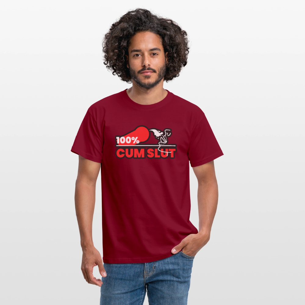100% CUM SLUT | Kink Fetish Pride T-Shirt - Ziegelrot