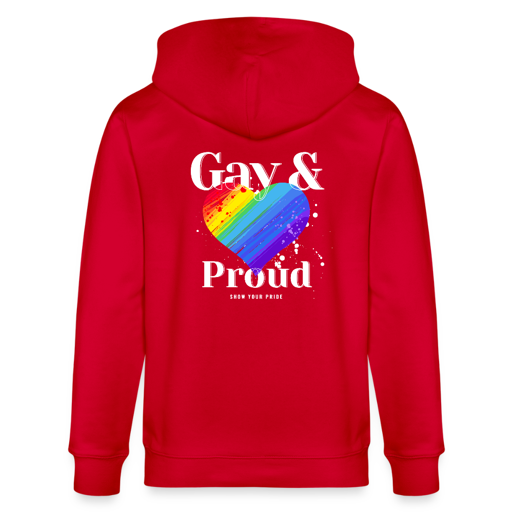 Gay & Proud | Pride Bio-Kapuzenjacke Unisex - Rot