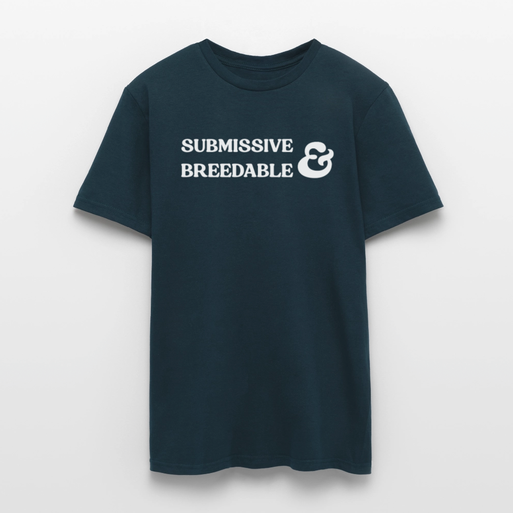 Submissive & Breedable | Kink Fetish Pride T-Shirt - Navy