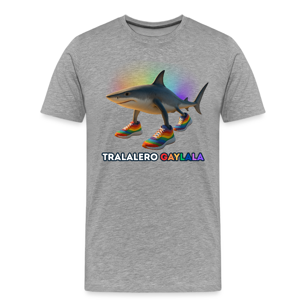 Tralalero Gaylala Pride Premium T-Shirt - Grau meliert