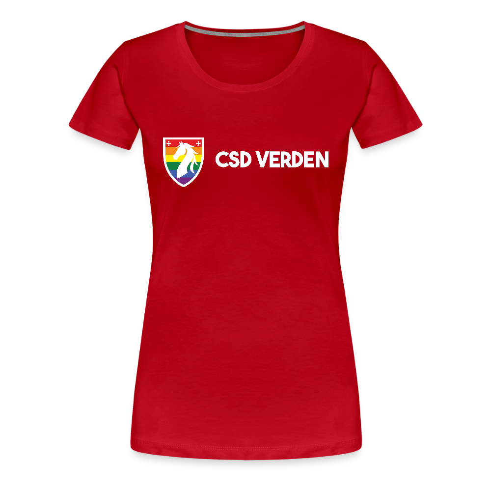 CSD Verden Premium Pride T-Shirt Tailiert Doppelseitig - Rot