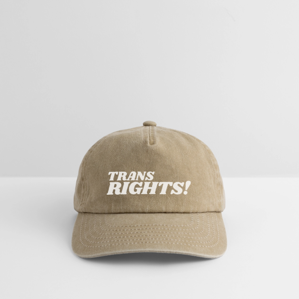 Trans Rights! | Pride Vintage Cap - Vintage Beige