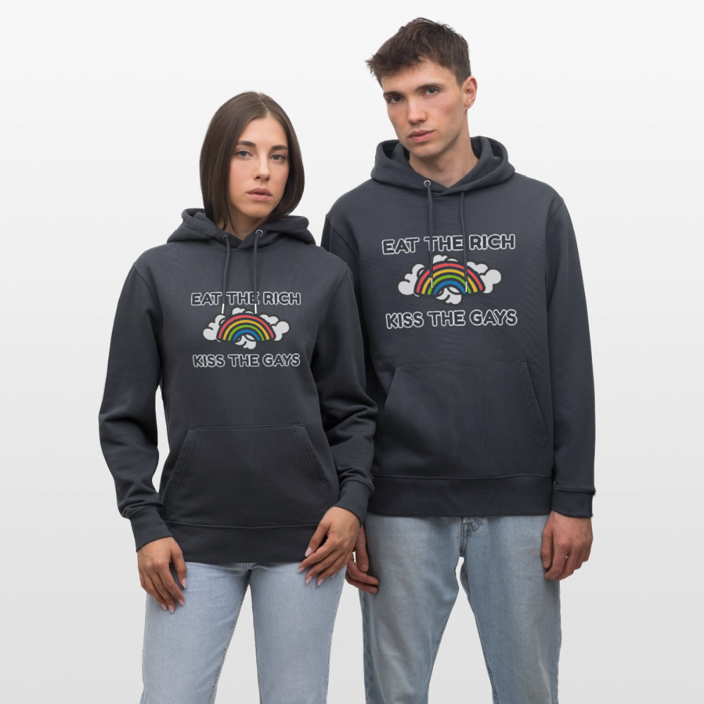 Eat the Rich, Kiss the Gays! Unisex Bio Hoodie - Indigoblau