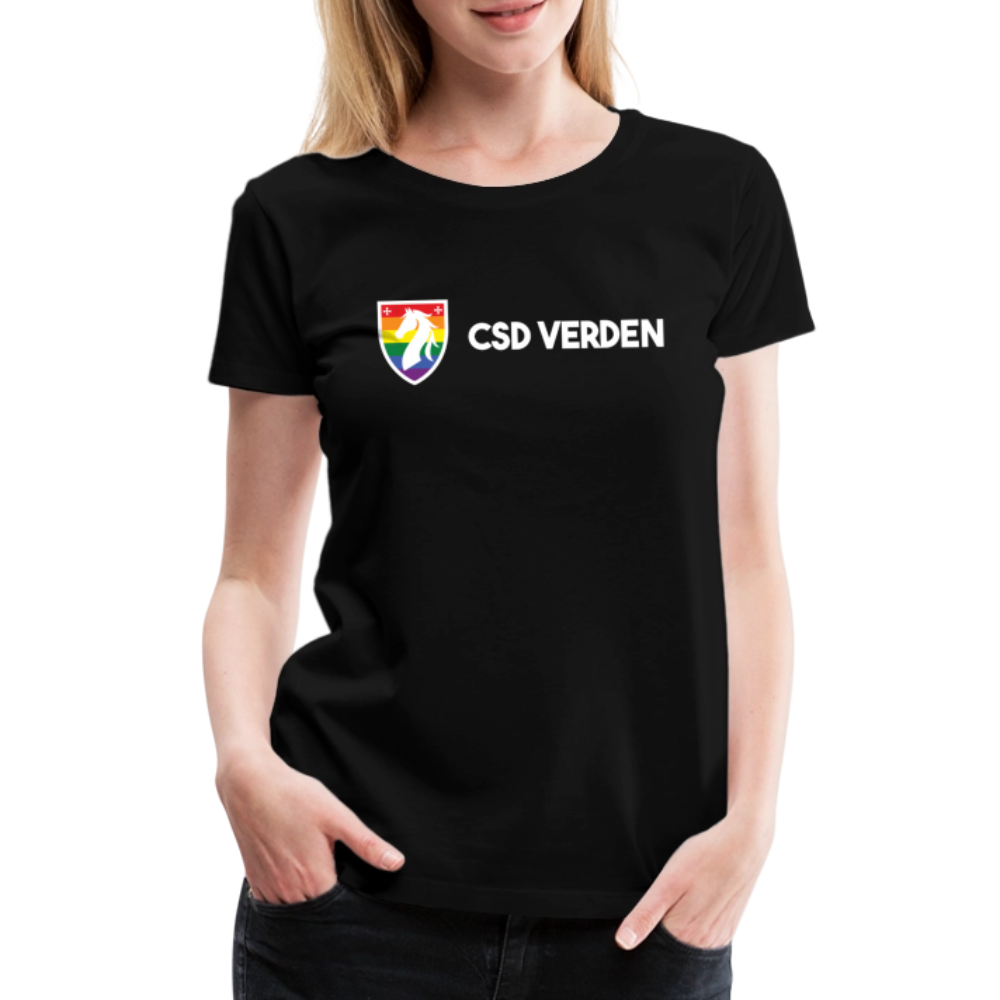 CSD Verden Premium Pride T-Shirt Tailiert Doppelseitig - Schwarz