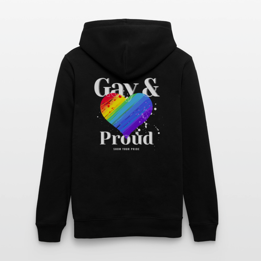Gay & Proud | Pride Bio-Hoodie Unisex - Schwarz