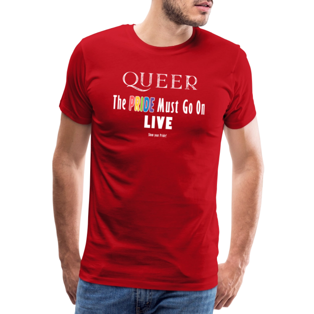 PRIDE Must Go On T-Shirt Germany Tour 2025 (weiße Schrift) - Rot