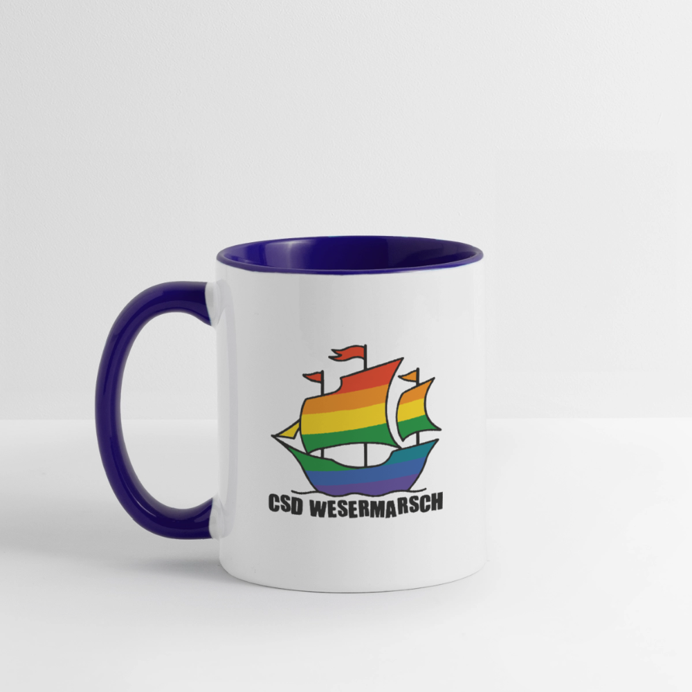 CSD Wesermarsch Pride Tasse zweifarbig - Weiß/Kobaltblau