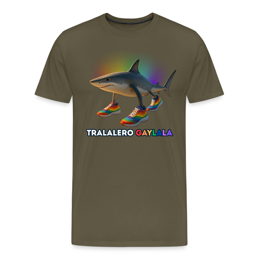 Tralalero Gaylala Pride Premium T-Shirt - Khaki