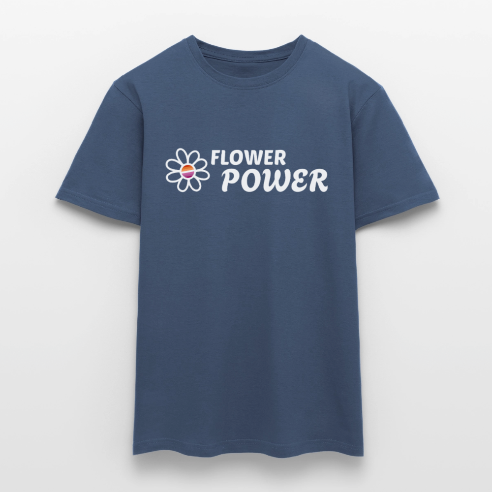 Flower Power Lesbisch T-Shirt | Retro WLW Pride LGBTQ - Dunkles Denimblau