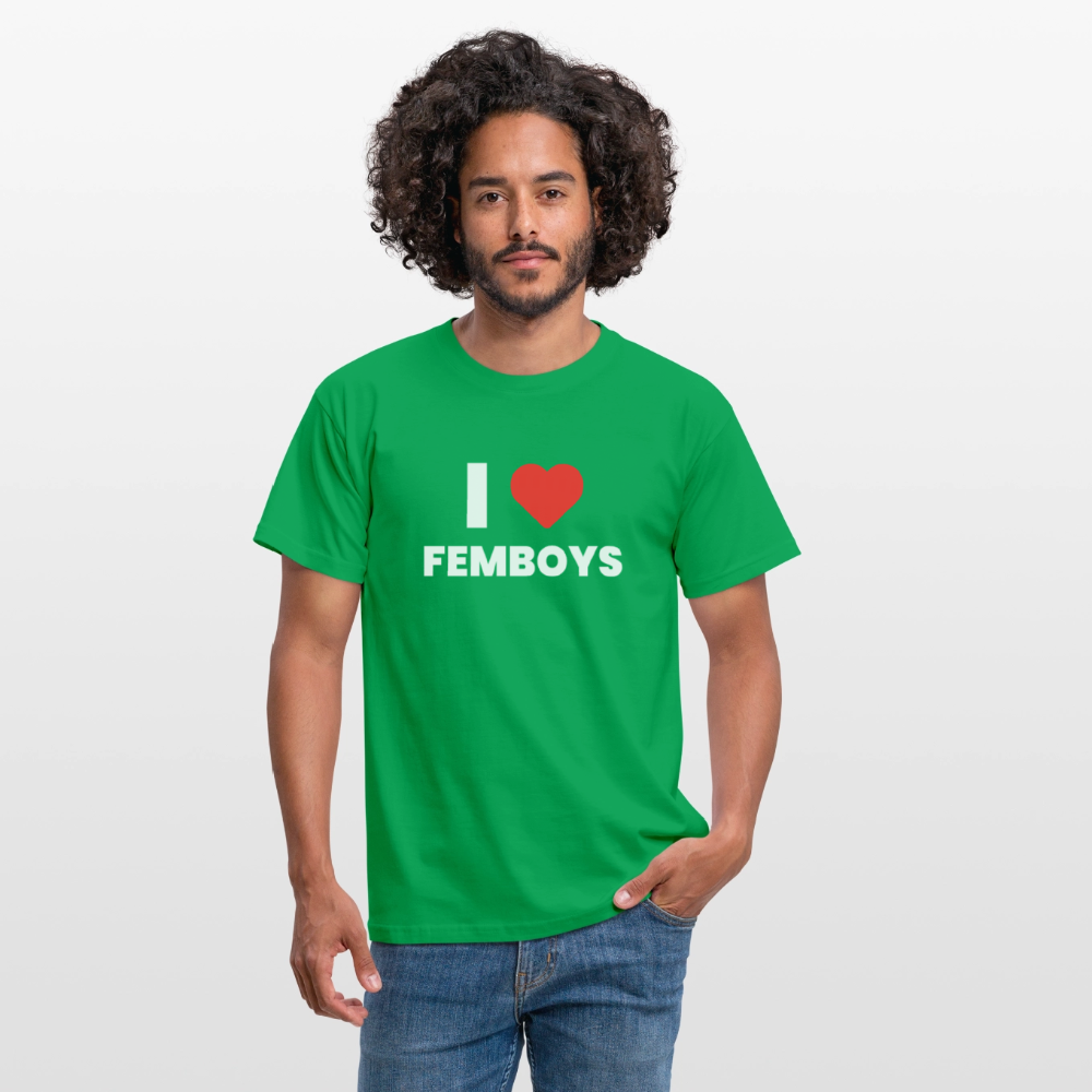 I LOVE FEMBOYS | Kink Fetish Pride T-Shirt - Kelly Green