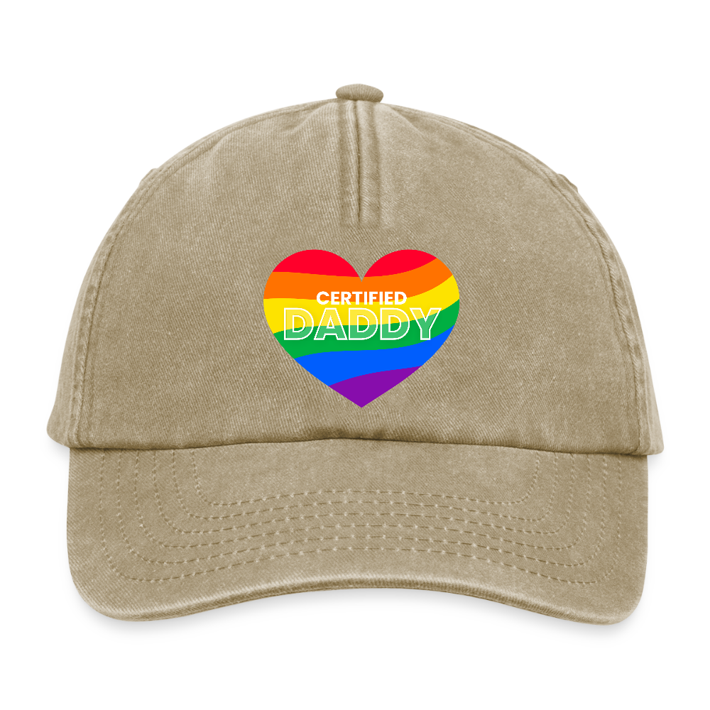 CERTIFIED DADDY | Kink Fetish Pride Vintage Cap - Vintage Beige