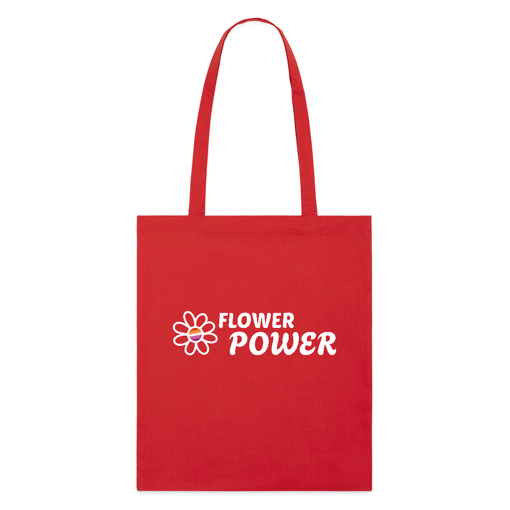 Flower Power | Lesbian Pride Bio-Stoffbeutel - Rot