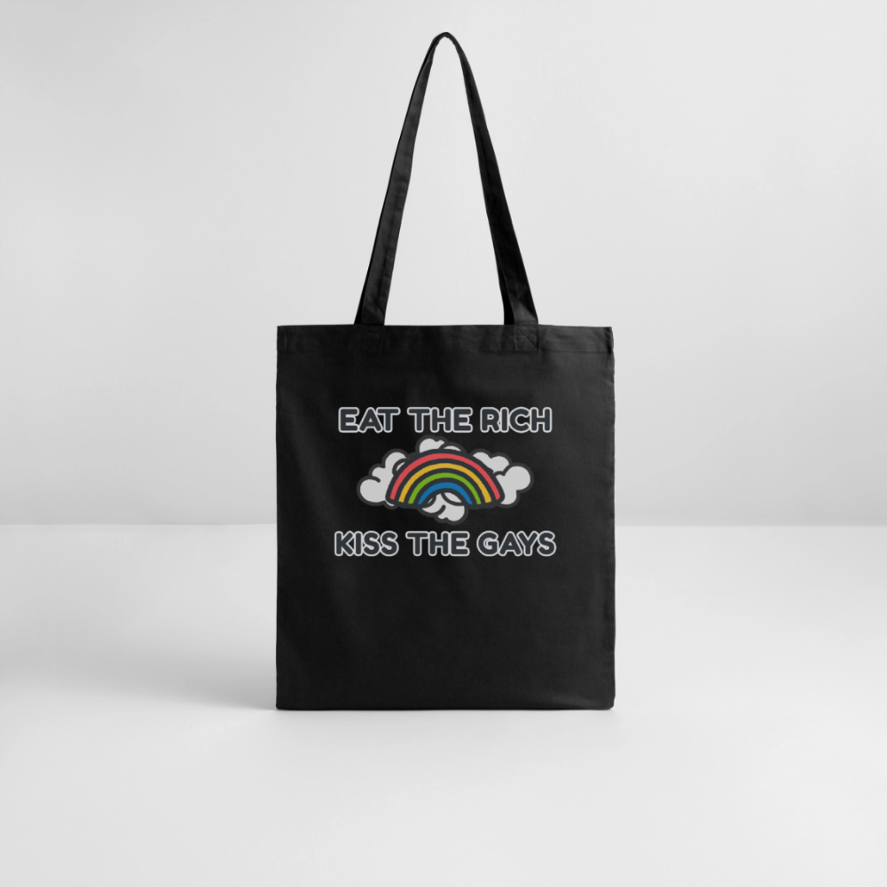 Eat the Rich, Kiss the Gays! Bio-Stoffbeutel - Schwarz