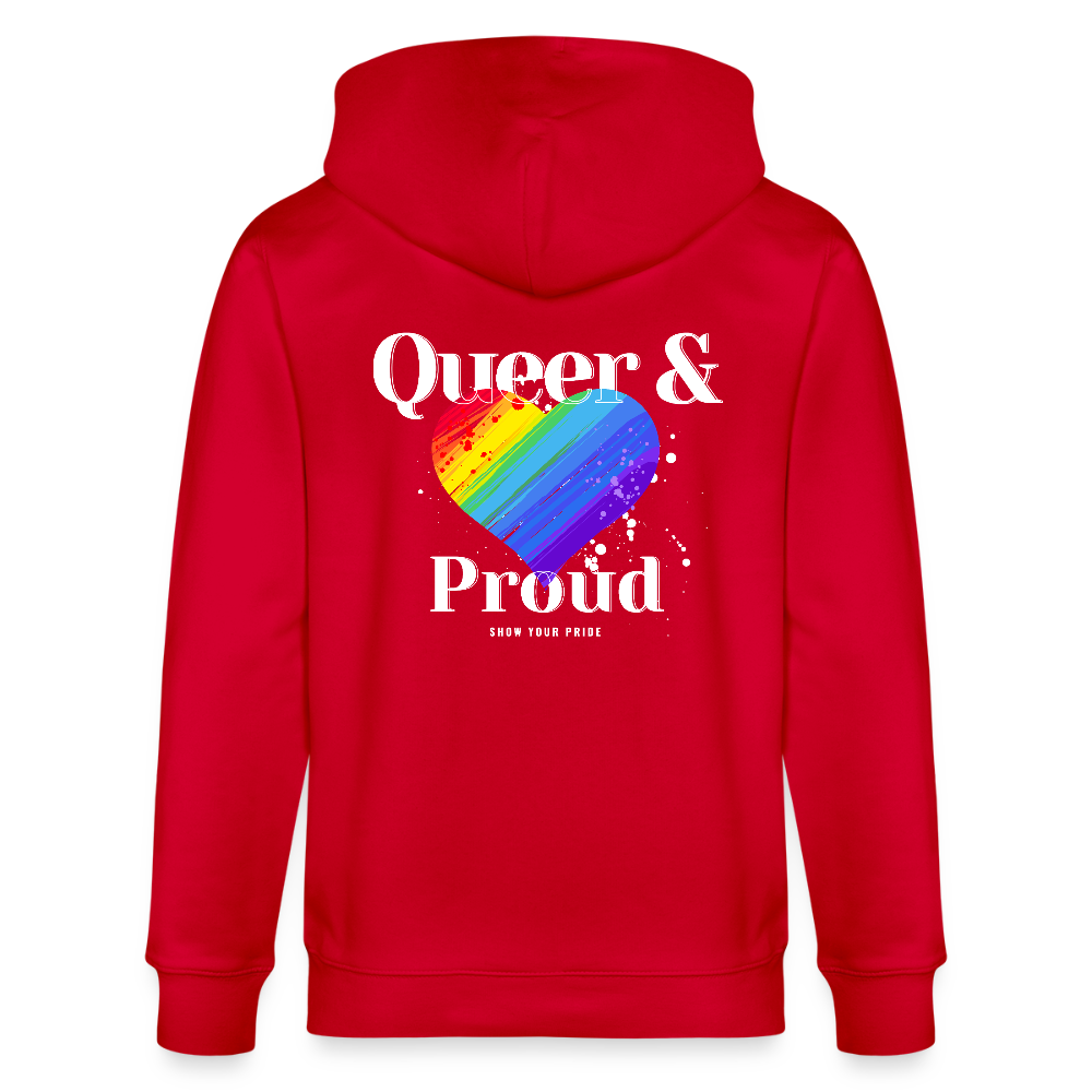 Queer & Proud | Pride Bio-Kapuzenjacke Unisex - Rot