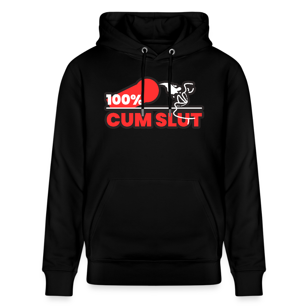 100% CUM SLUT | Kink Fetish Pride Bio-Hoodie Unisex - Schwarz