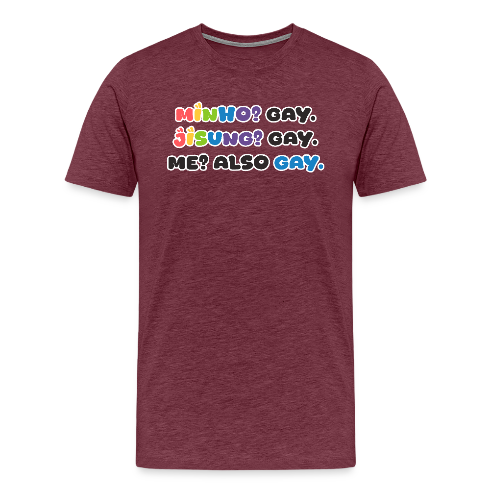 Minsung - Minho & Jisung - Pride T-Shirt - Bordeauxrot meliert