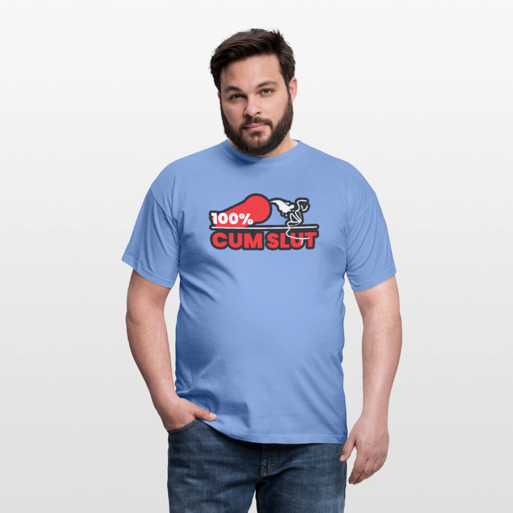 100% CUM SLUT | Kink Fetish Pride T-Shirt - carolina blue