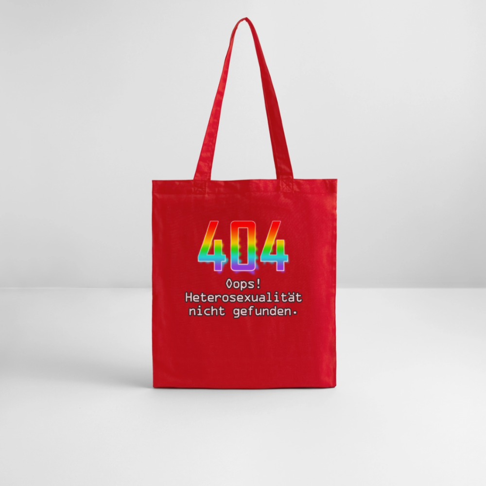 404 ERROR: Heterosexualität nicht gefunden. Pride Bio-Stoffbeutel - Rot