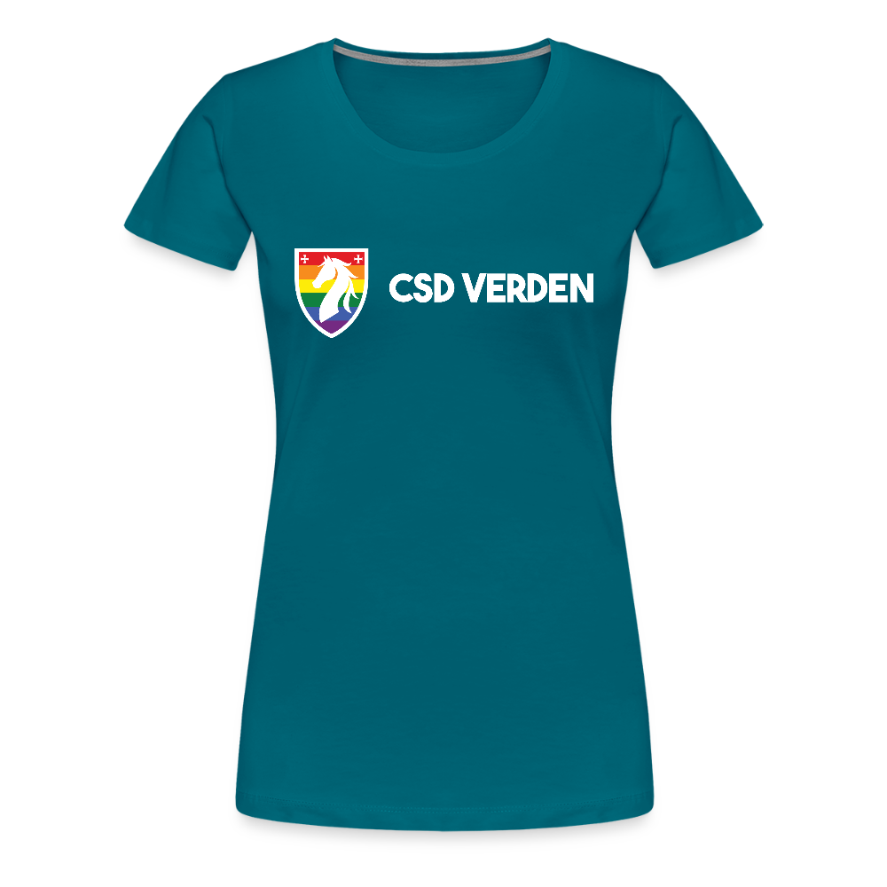 CSD Verden Premium Pride T-Shirt Tailiert Doppelseitig - Divablau