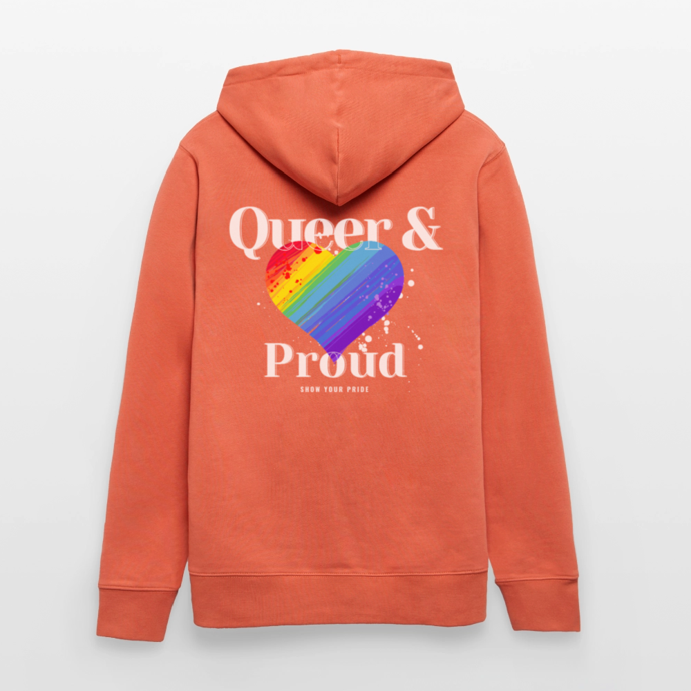 Queer & Proud | Pride Bio-Hoodie Unisex - Hellrot