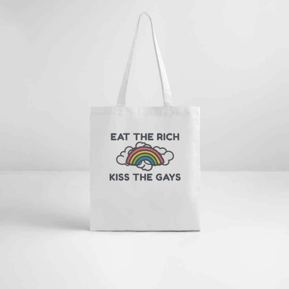 Eat the Rich, Kiss the Gays! Bio-Stoffbeutel - Weiß
