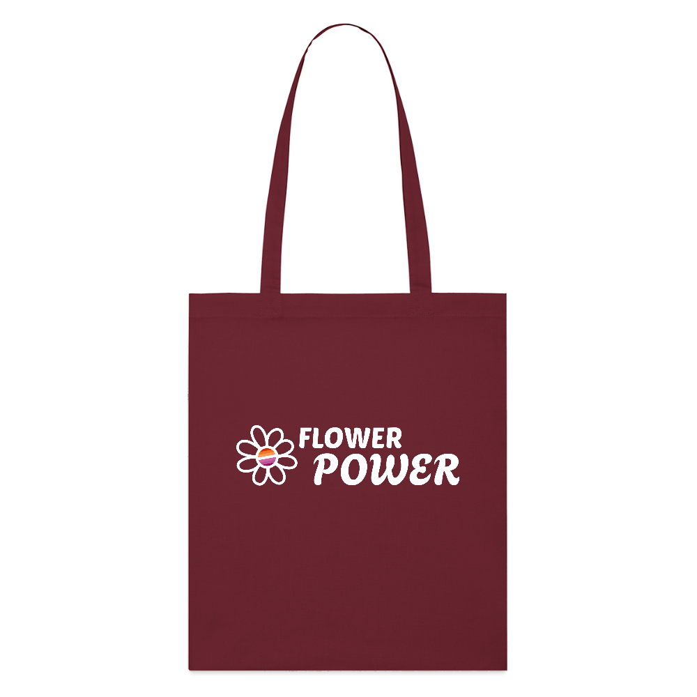 Flower Power | Lesbian Pride Bio-Stoffbeutel - Burgunderrot