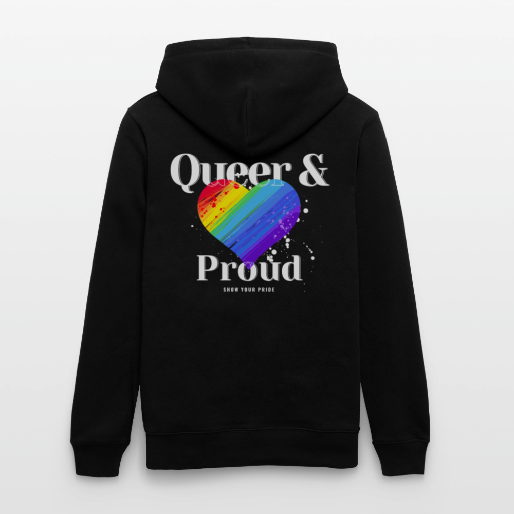 Queer & Proud | Pride Bio-Hoodie Unisex - Schwarz