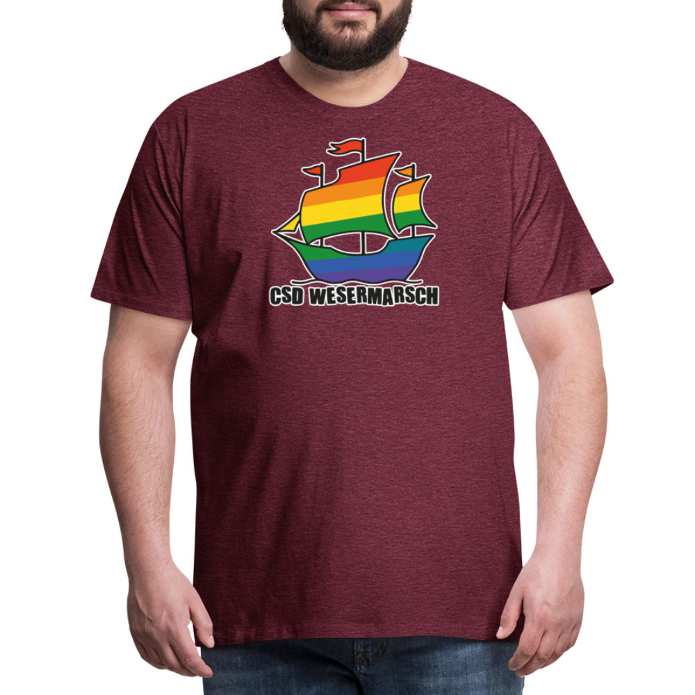 CSD Wesermarsch Premium T-Shirt - Bordeauxrot meliert