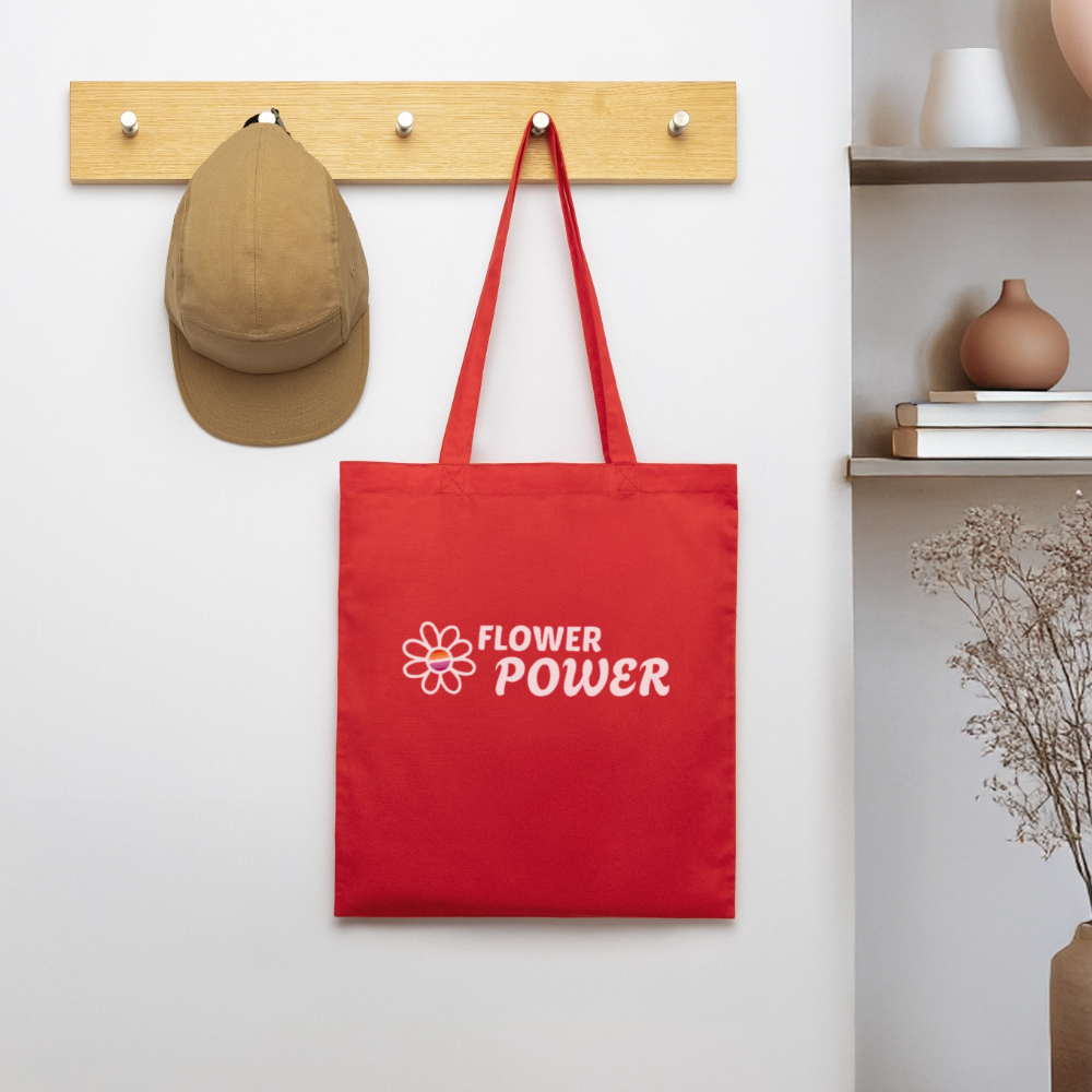 Flower Power | Lesbian Pride Bio-Stoffbeutel - Rot