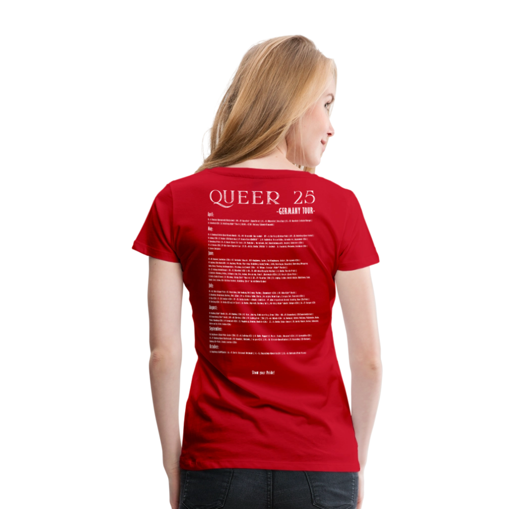 PRIDE Must Go On T-Shirt Germany Tour 2025 - tailiert (rot) - Rot