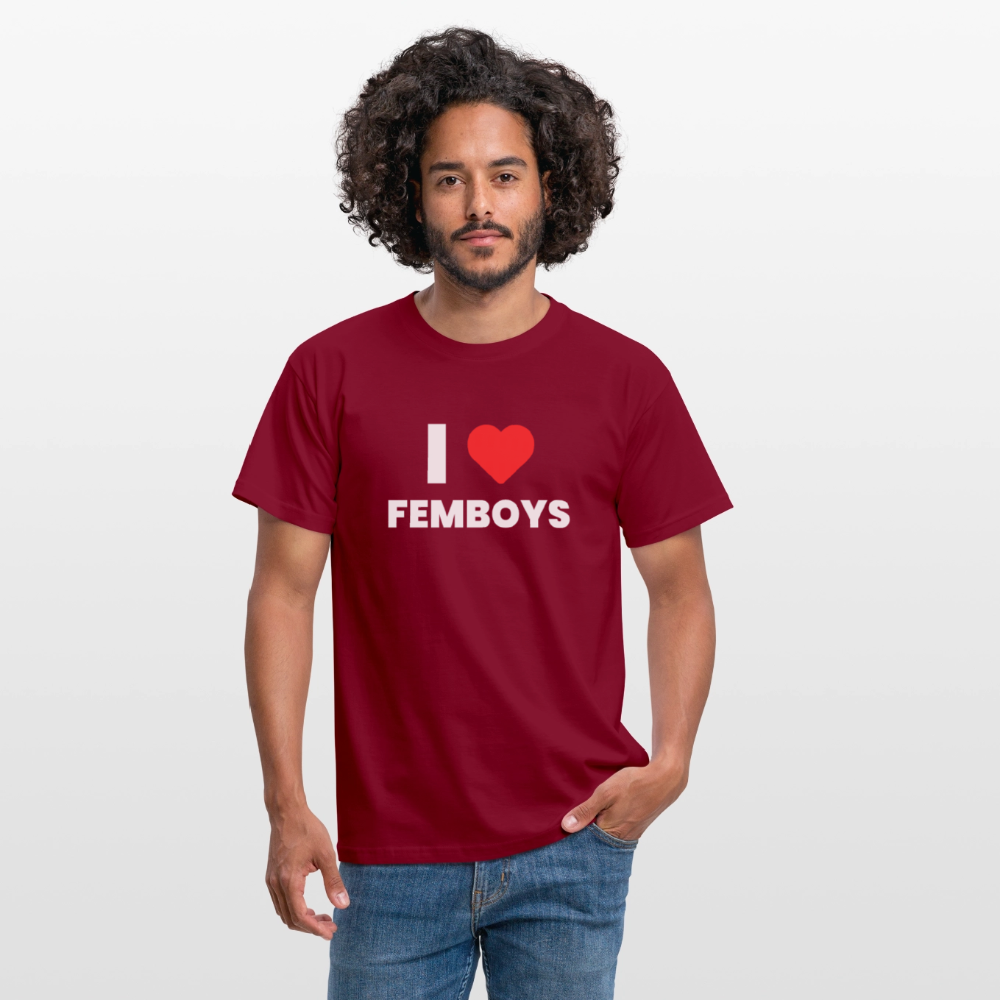 I LOVE FEMBOYS | Kink Fetish Pride T-Shirt - Ziegelrot