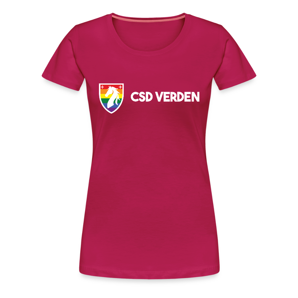 CSD Verden Premium Pride T-Shirt Tailiert Doppelseitig - dunkles Pink