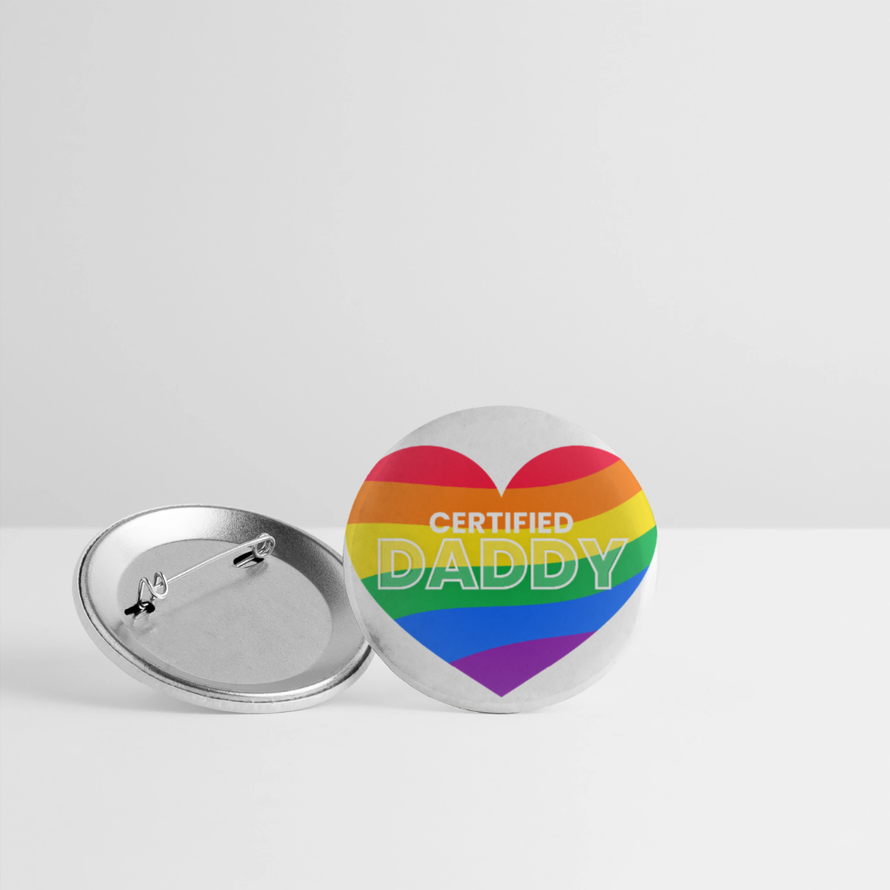 CERTIFIED DADDY | Kink Fetish Pride Buttons 32 mm (5er Pack) - Weiß