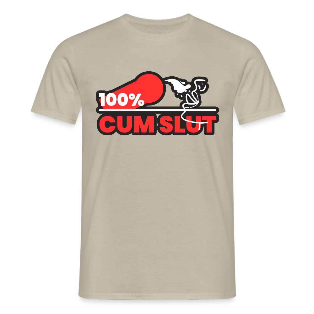 100% CUM SLUT | Kink Fetish Pride T-Shirt - Sandbeige