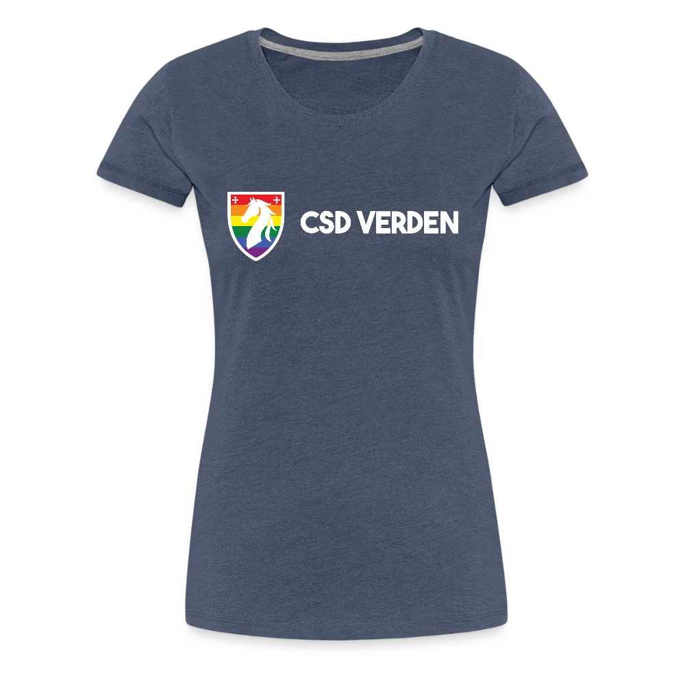 CSD Verden Premium Pride T-Shirt Tailiert Doppelseitig - Blau meliert