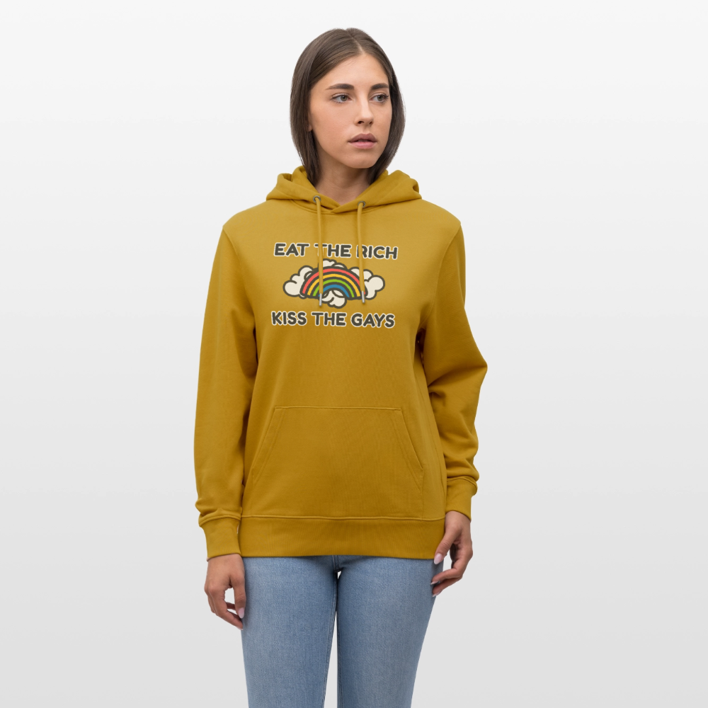 Eat the Rich, Kiss the Gays! Unisex Bio Hoodie - Ocker