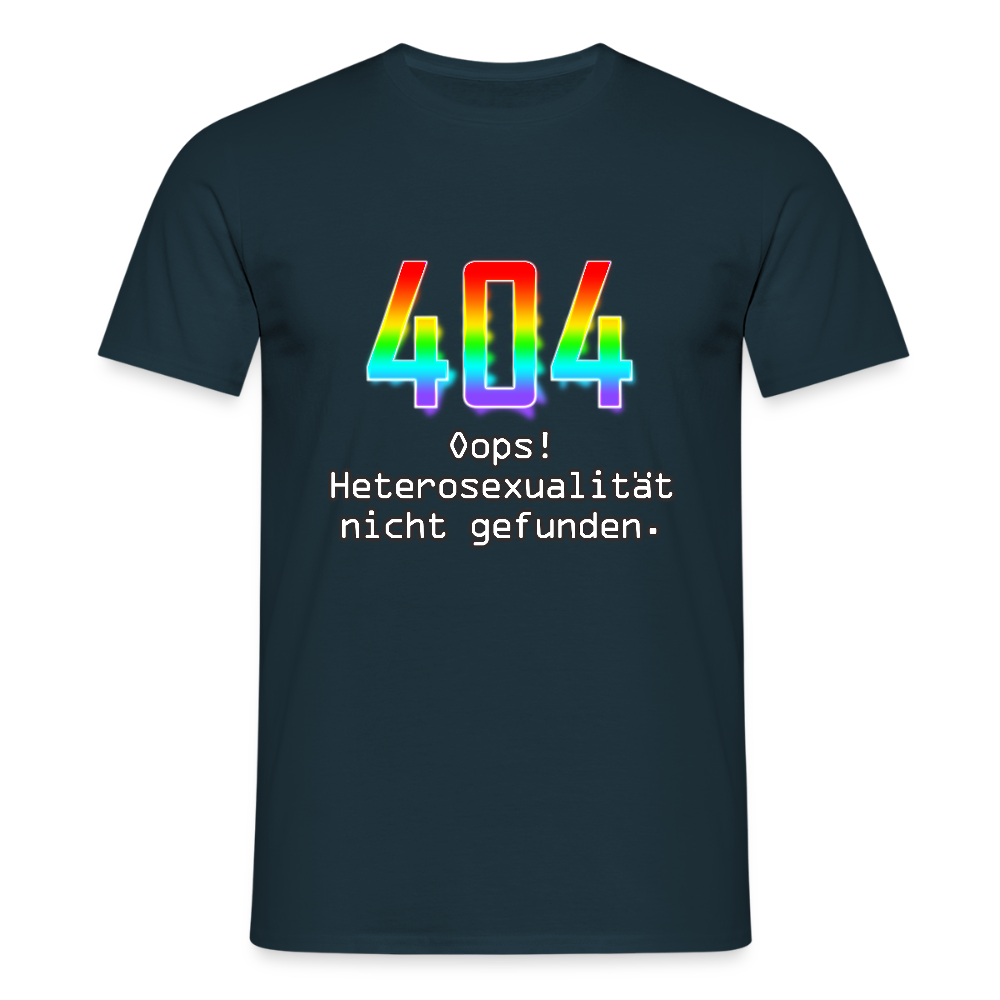 Error: 404 - Keine Heterosexualität Pride T-Shirt - Navy