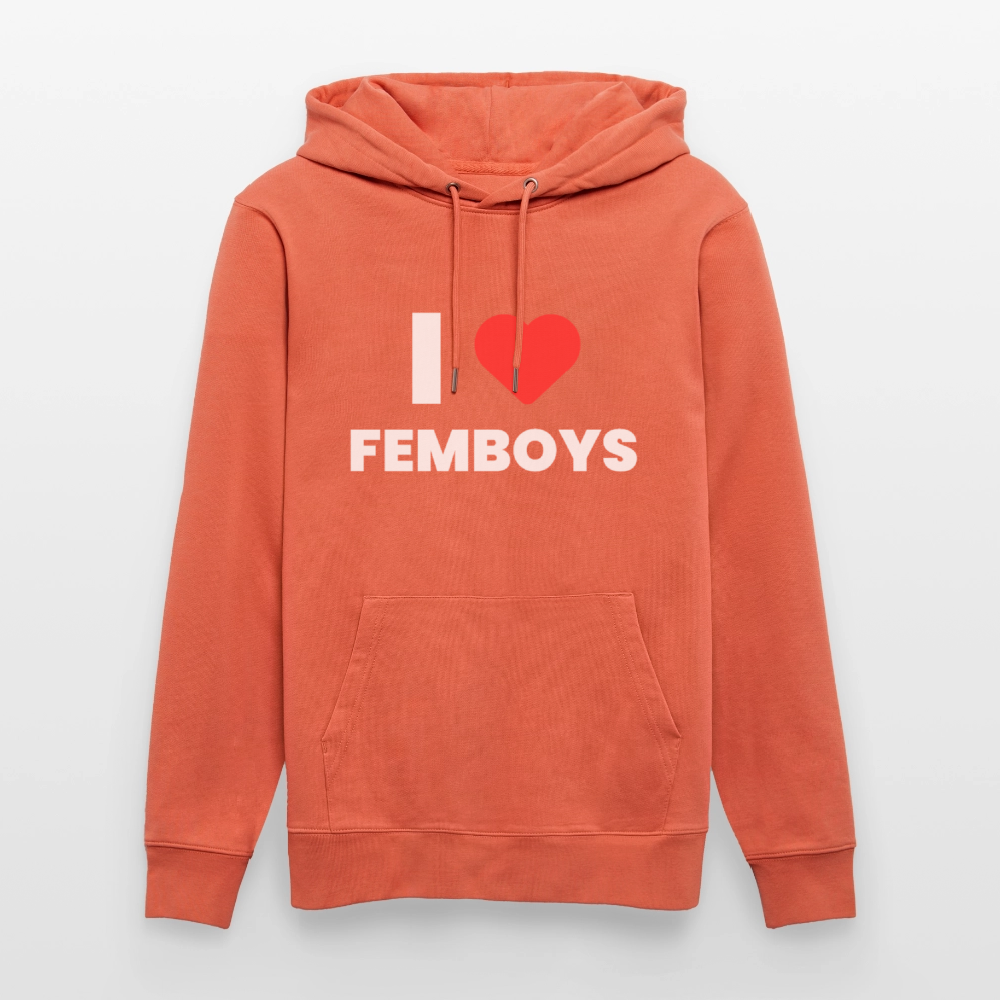 I LOVE FEMBOYS | Kink Fetish Pride Bio-Hoodie Unisex - Hellrot