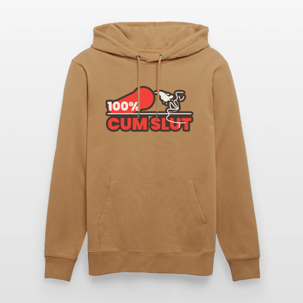 100% CUM SLUT | Kink Fetish Pride Bio-Hoodie Unisex - Karamell