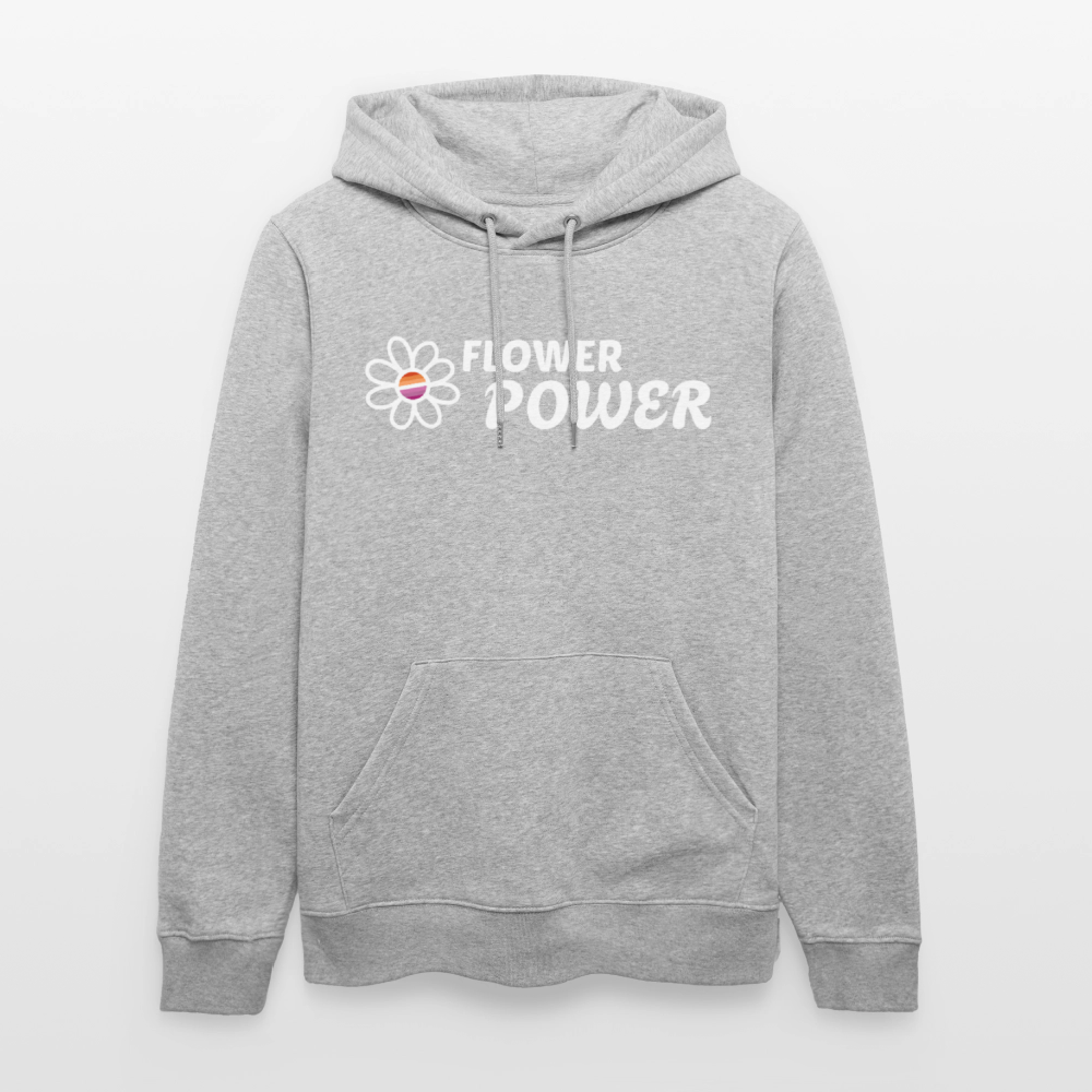 Flower Power | Lesbian Pride Bio-Hoodie Unisex - Grau meliert