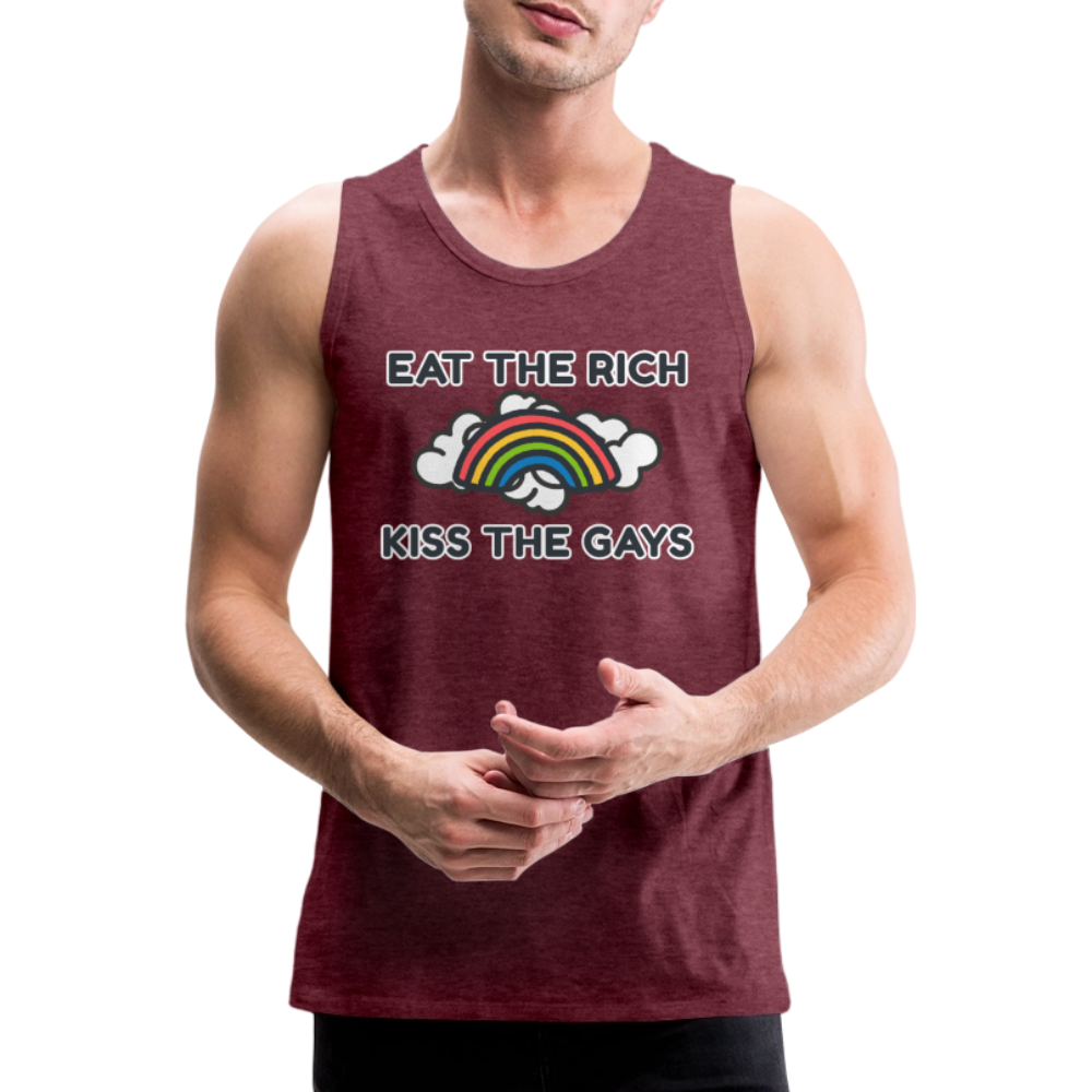 Eat the Rich, Kiss the Gays! Premium Tank Top - Bordeauxrot meliert