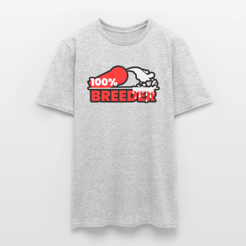 100% BREEDER | Kink Fetish Pride T-Shirt - Grau meliert