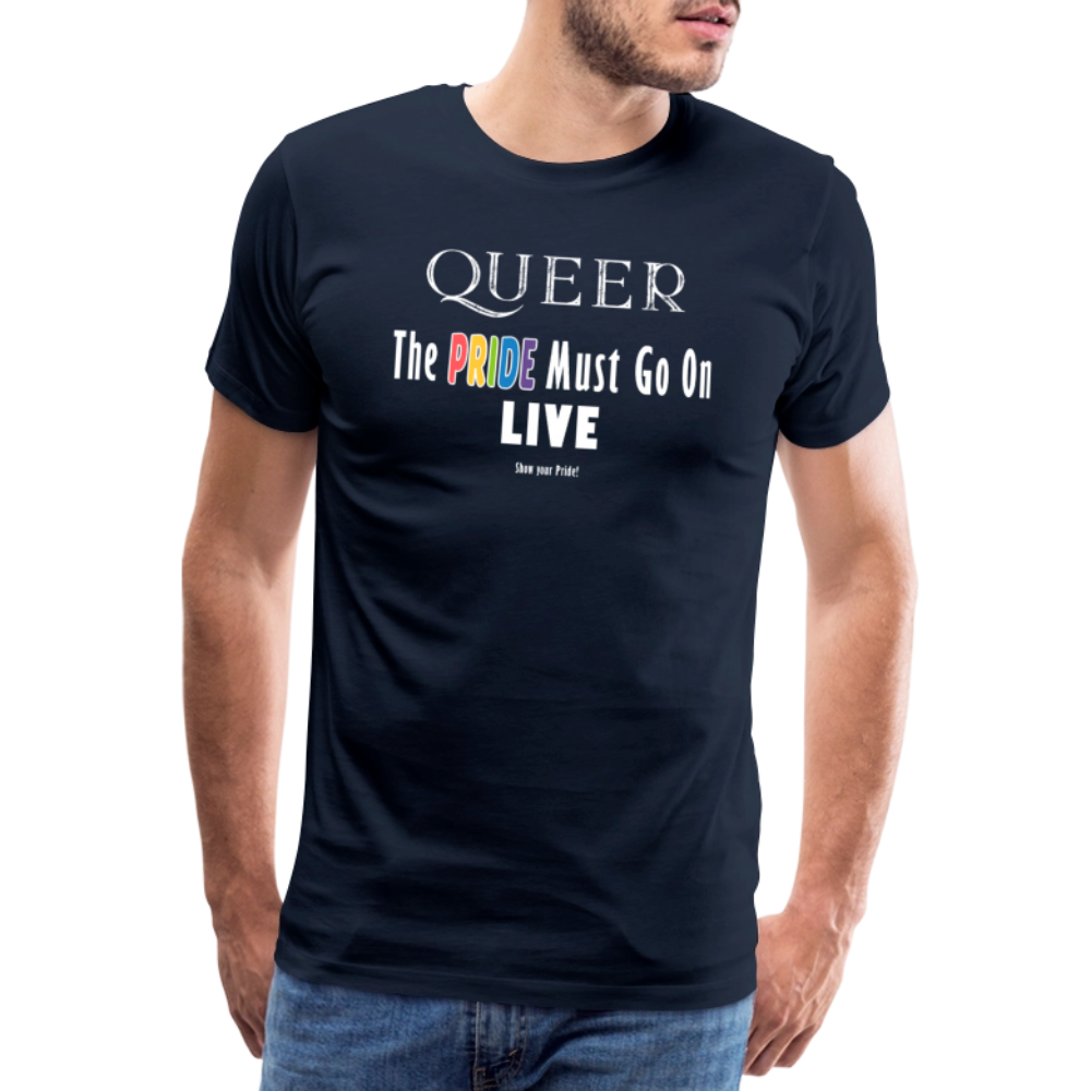 PRIDE Must Go On T-Shirt Germany Tour 2025 (weiße Schrift) - Navy