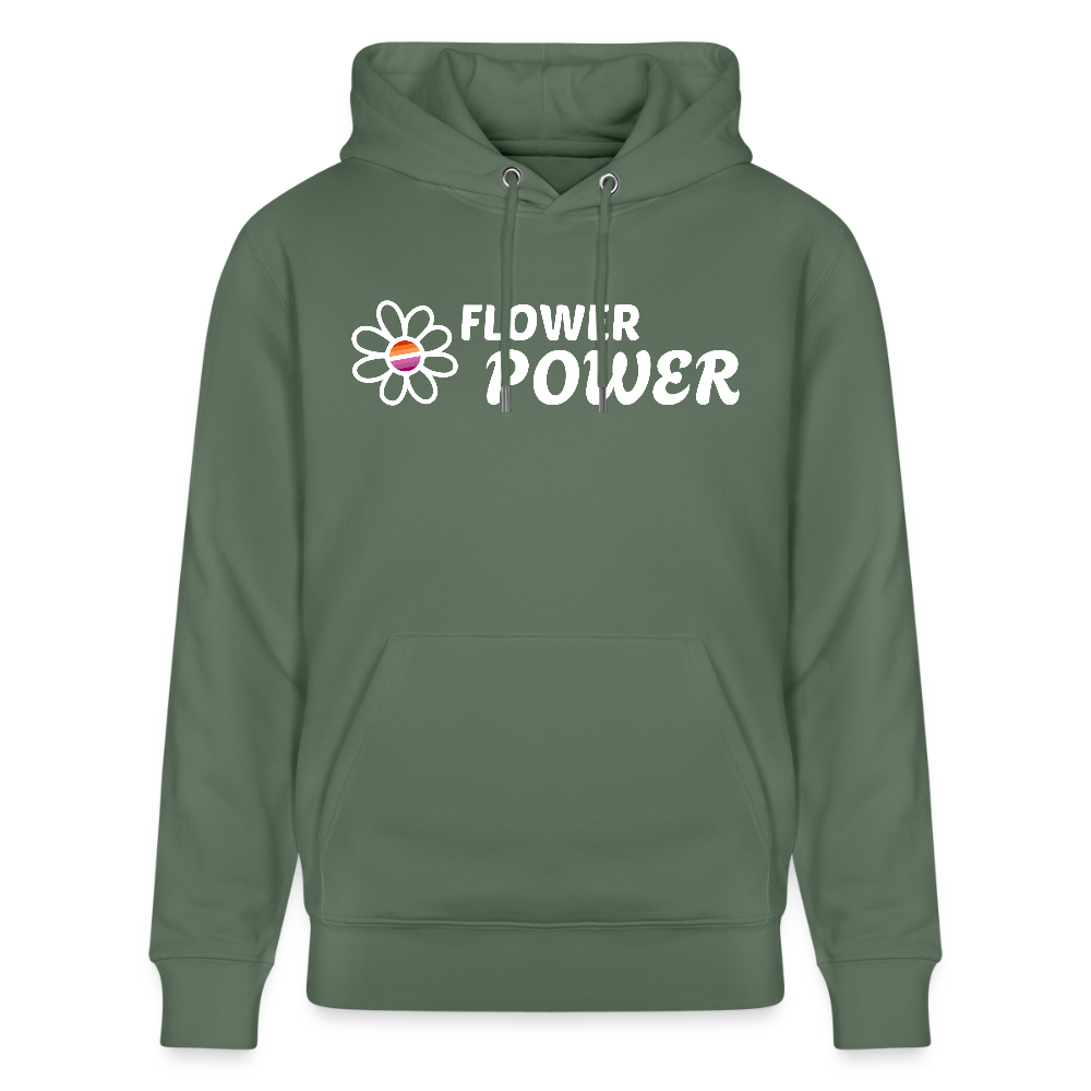 Flower Power | Lesbian Pride Bio-Hoodie Unisex - Tanngrün