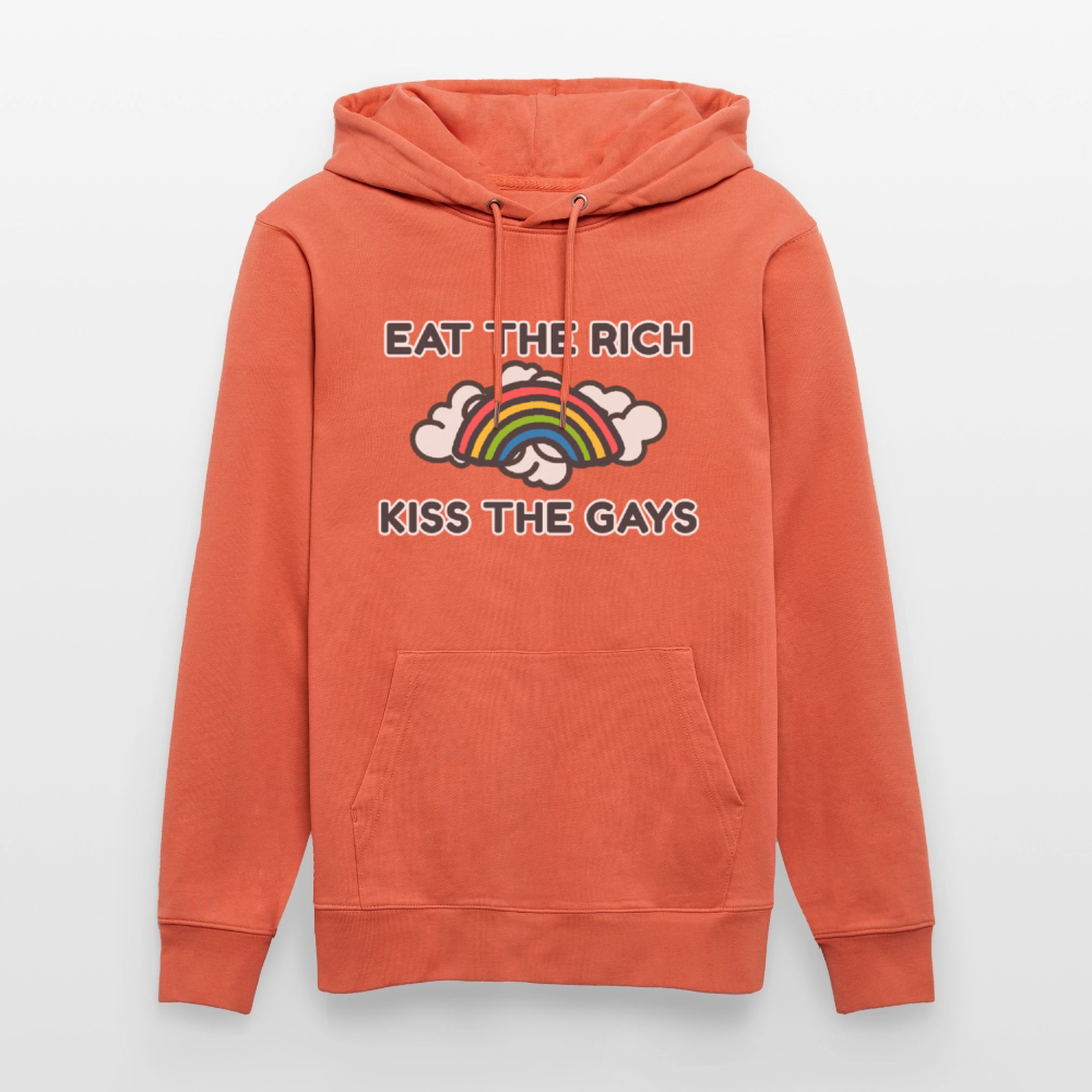 Eat the Rich, Kiss the Gays! Unisex Bio Hoodie - Hellrot